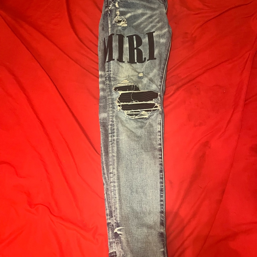 AMIRI Blue Distressed Denim Pants